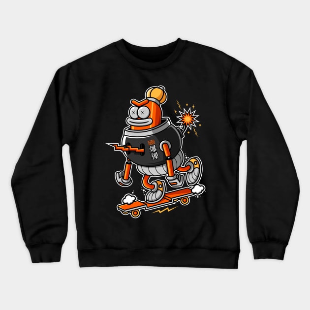 Skateboard Bomb Crewneck Sweatshirt by karyatansu